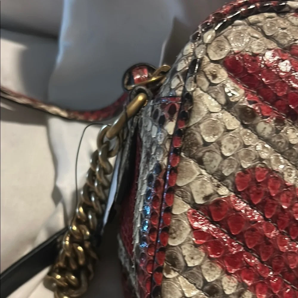 Gucci Red and Cream Snake Print Bag-crossbody-NWT - Picture 5 of 11